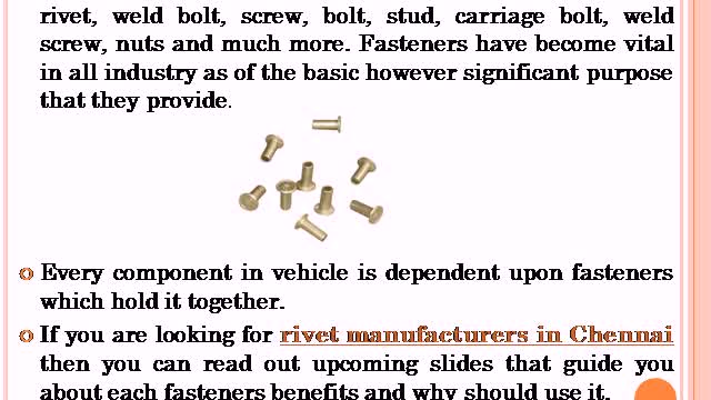 Choose best rivet manufacturers in chennai