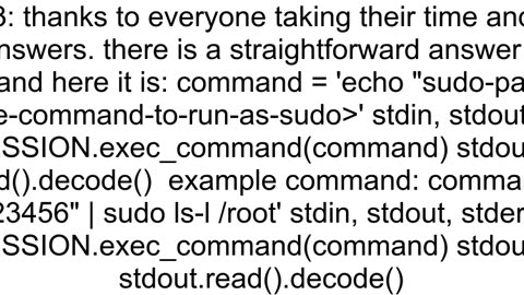 Sending a command in Paramiko as sudo