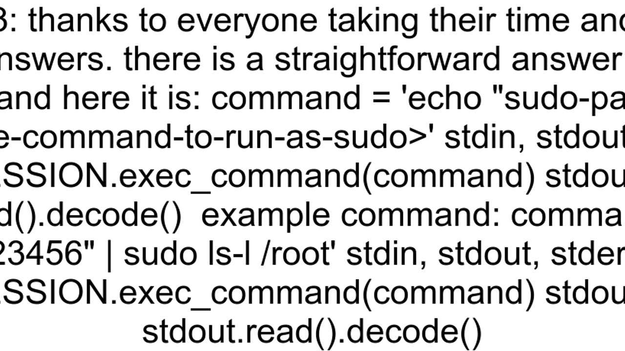 Sending a command in Paramiko as sudo