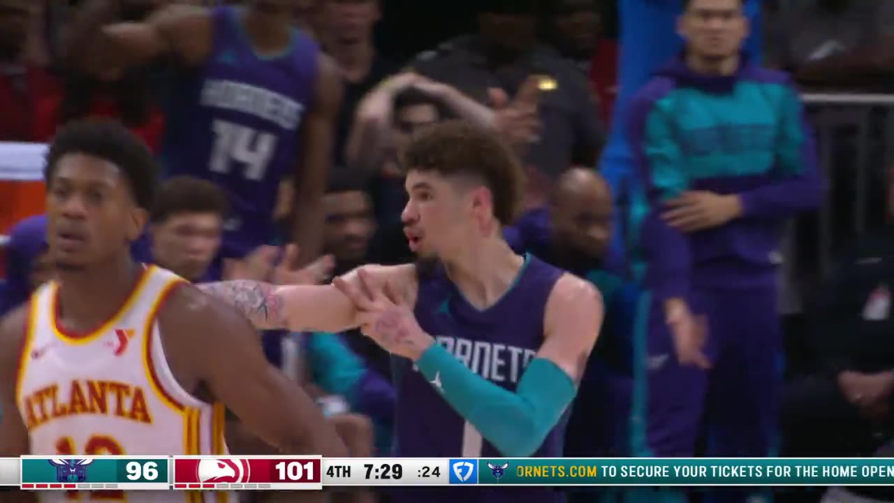 NBA - 🔥 LAMELO BALL CAREER-HIGH 9 THREES 🔥 The @hornets franchise record is 10.