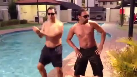 Chris and Paras Gagnam Style at the Pool Party