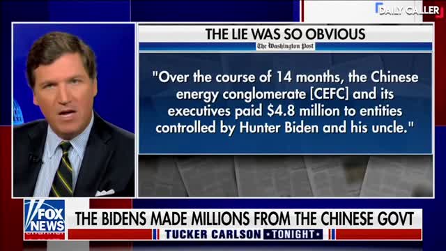 Tucker Claims Joe Biden Lied About Hunter Biden’s Business Dealings In China