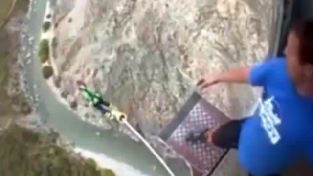 Funny bunjee jumping