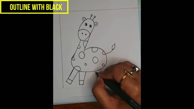 How to Draw Giraffe. Art for Kids!