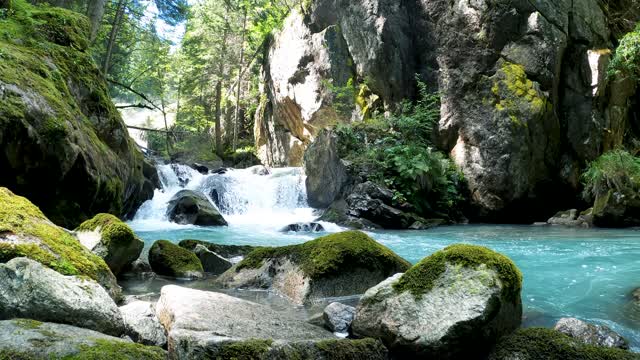 Beautiful blue water waterfall