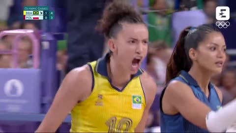 #paris2024 : Brazil vs Poland women's volleyball| Highlights|