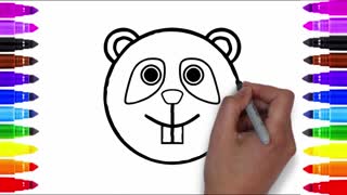 Drawing and Coloring for Kids - How to Draw Panda Face