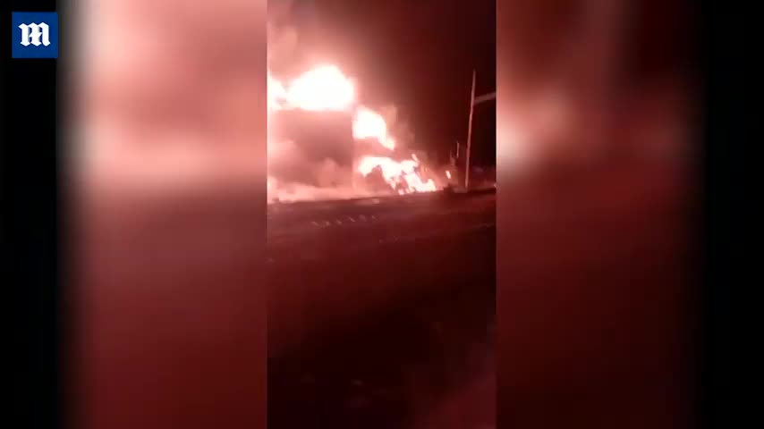 Ukraine_ Huge Explosion and fire at oil depot after Russia bombs