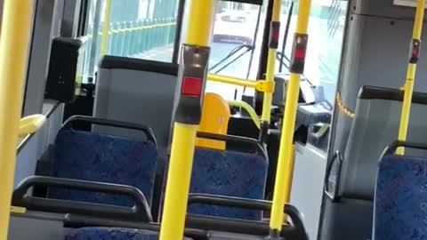 Man Breaks Bus Windows With Roadsigns