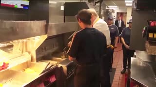 Gee! Imagine this! Trump cooking FRIES At McD's!!!!