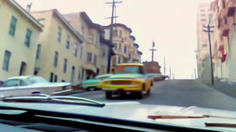 Driving Through San Francisco, California In The 1960's