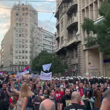 Belgrade, Serbia: Vaccine Passport/Mandate Protests Sept. 18 2021