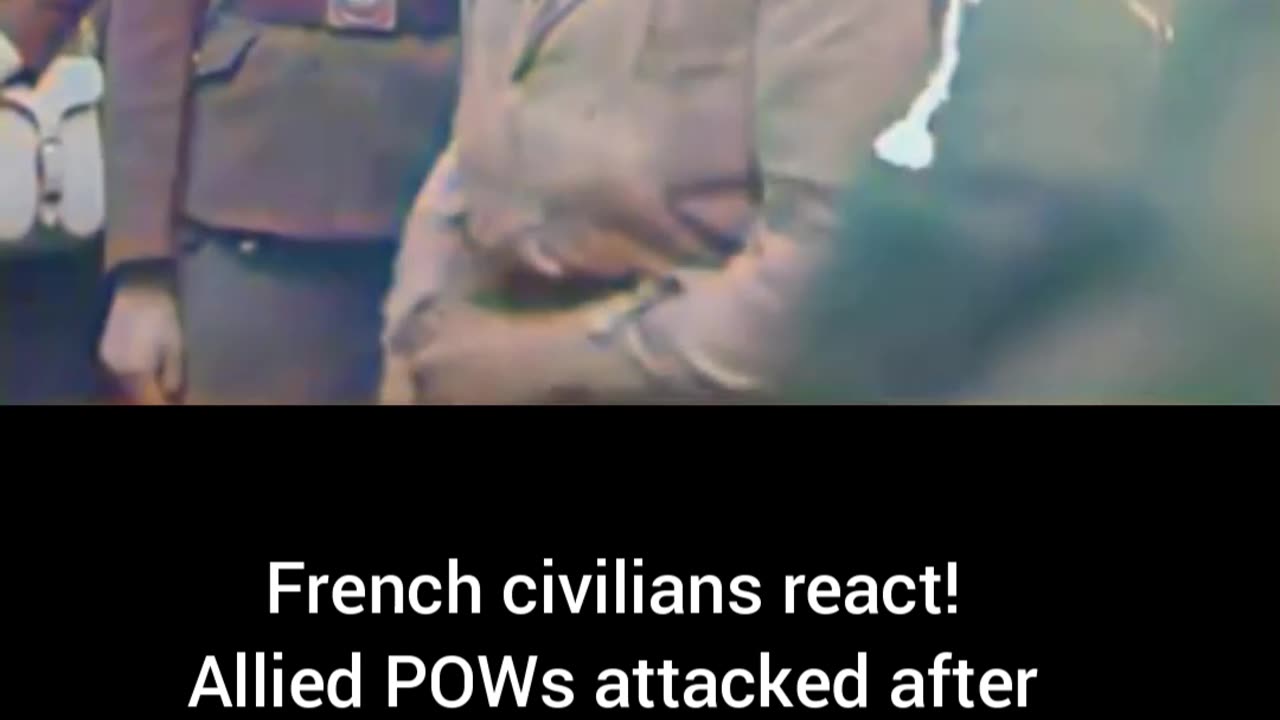 French civilians react Allied POWs attacked after heavy bombings of France #Colourized footage 🇫🇷🤔🎥