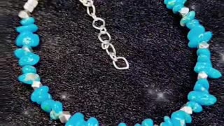 GN-20241023-01 Natural Turquoise Women's Bracelet with delicate S925 silver and turquoise beautiful