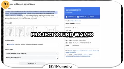 Patent for hurricane control technology