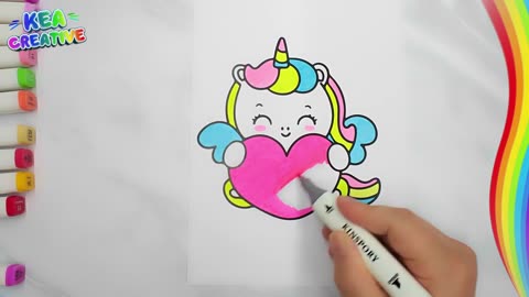 How To Color Unicorn Rainbow Color Pages For Childrens. Enjoy!