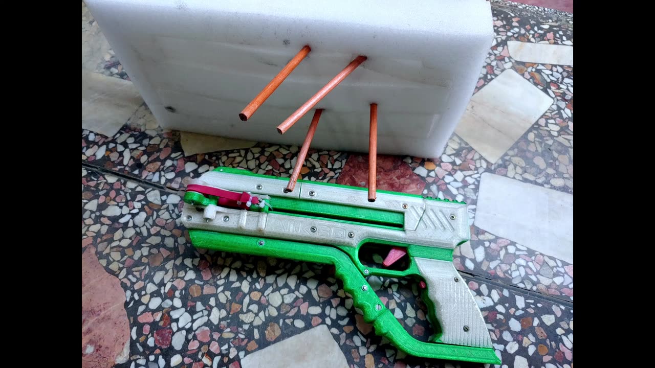 3D Printed Slingshot Gun SHOOTS Pencils!