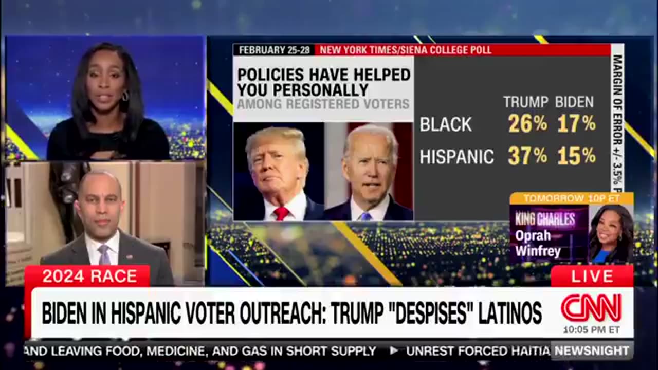 Democrat shell-shocked on air when shown poll on black and latino voters