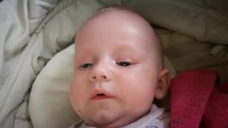 reaction of a child watching a TV set