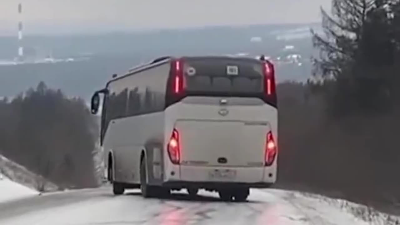 The Bus Couldn't Stop Because Of The Ice