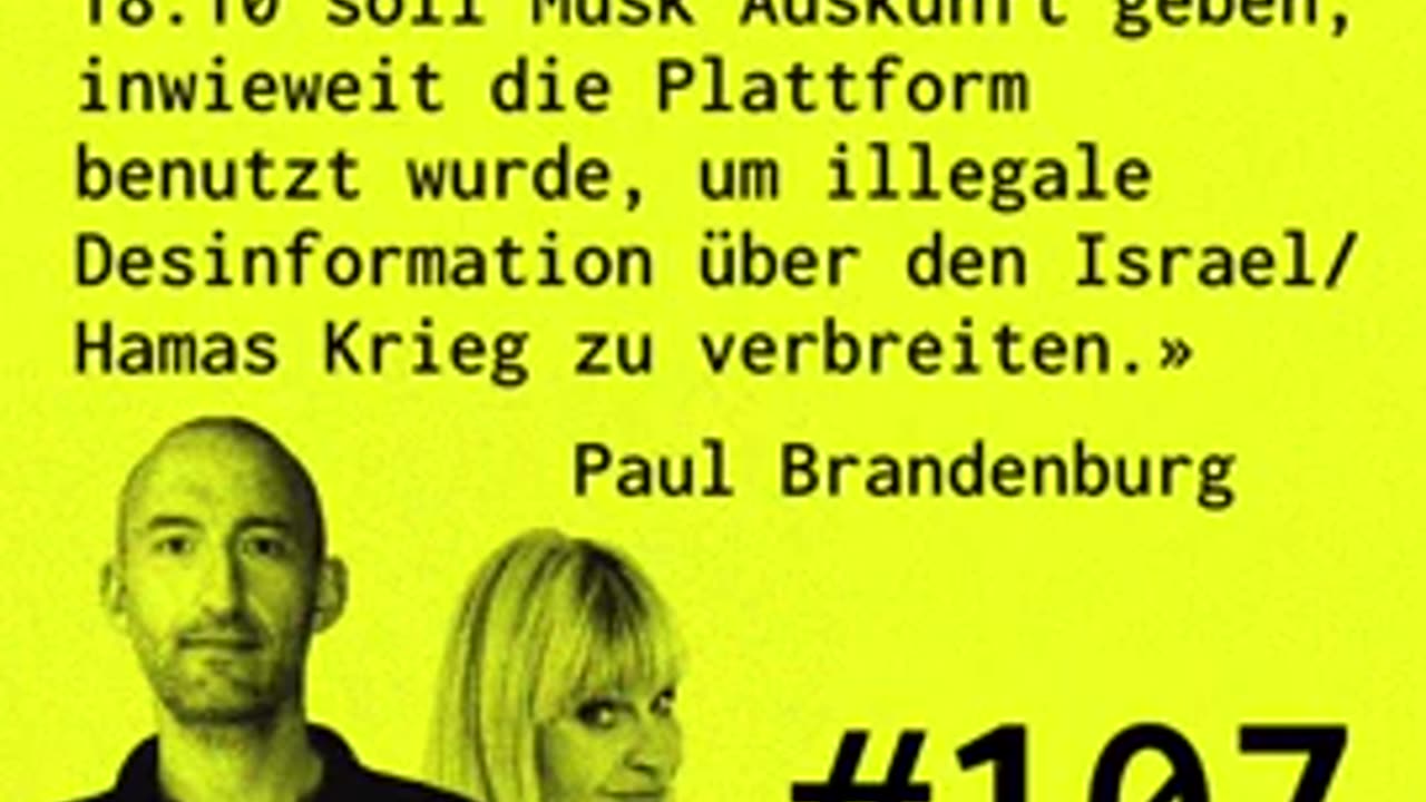 EU Ultimatum an Elon Musk@Paul Brandenburg๐๐๐๐ COV ID1984
