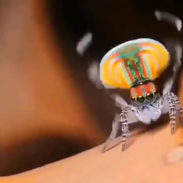 The mating dance of the male peacock spider
