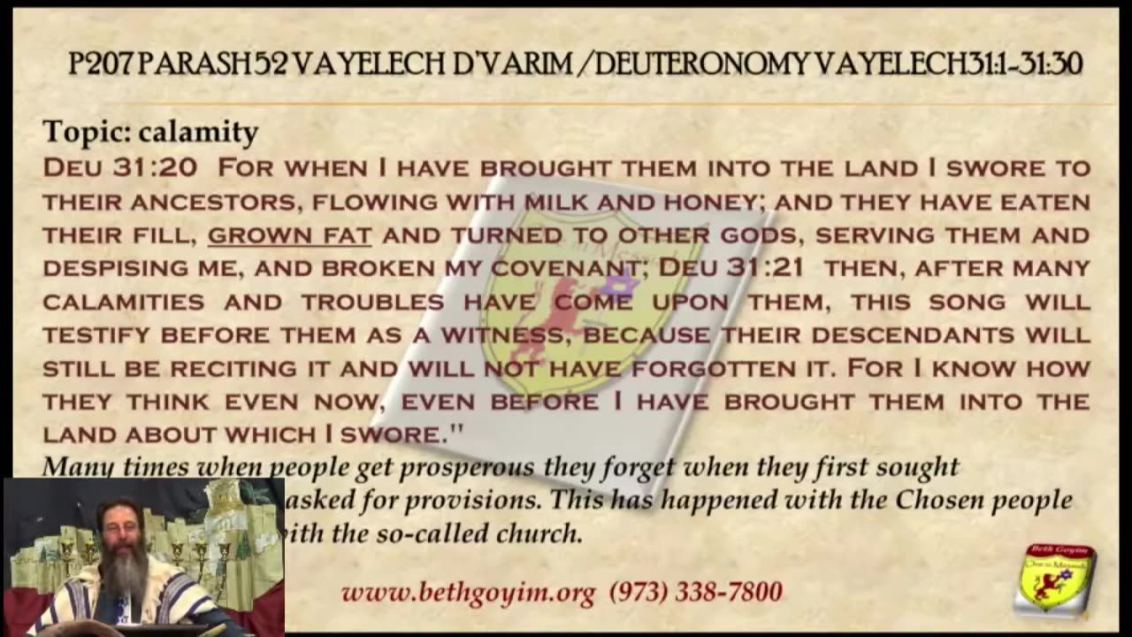 BGMCTV MESSIANIC LESSON P207 Parash 52 Vayelech