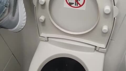 Airplane toilet paper flush FAIL