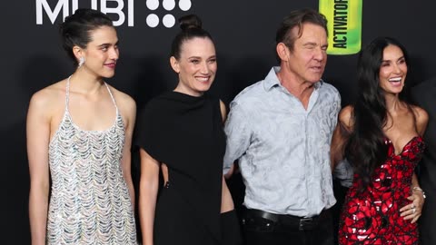 Coralie Fargeat, Dennis Quaid, Margaret Qualley & Demi Moore - LA premiere of 'The Substance'