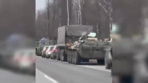 Russian army convoy in Belarus