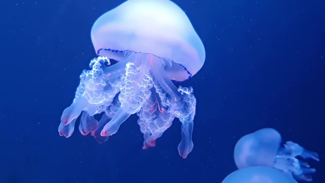 Watch the jellyfish under water