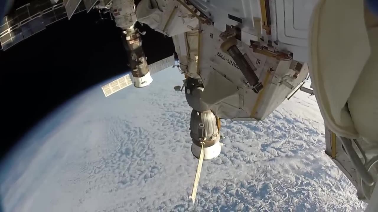 NASA Astronauts Space Walk Outside the ISS