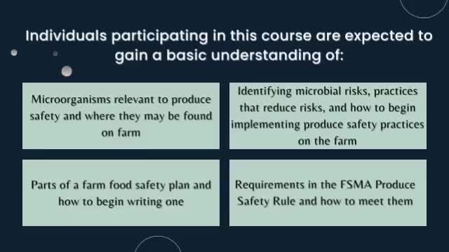 Produce Safety Alliance - Remote Grower Training Course by Cornell & Sathguru