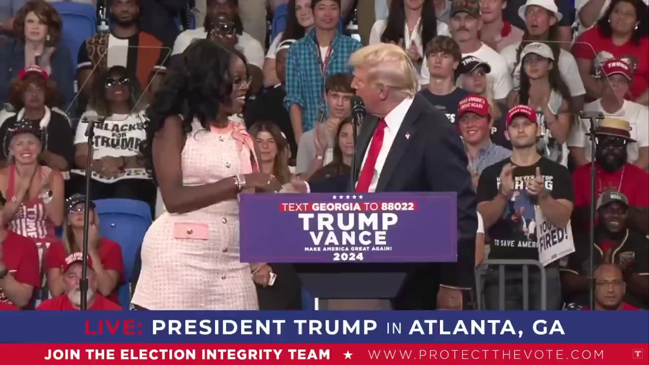 Donald Trump brought the Black woman on stage at his Atlanta Georgia Rally