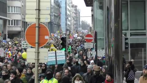 Brussell's Germany packed the streets today in the worldwide protest