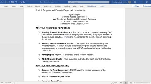 CAC Monthly Report Training