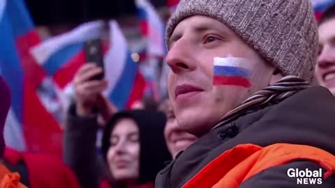 Putin says Russia will prevail in Ukraine in speech to thousands of cheering supporters in Moscow