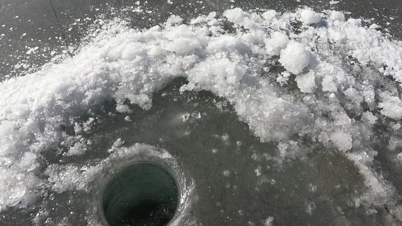 Late ice pike fishing.