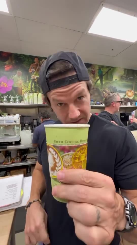 coffe with Mark Wahlberg