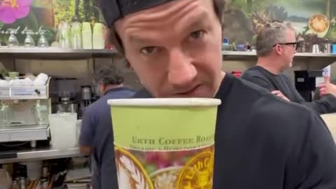 coffe with Mark Wahlberg