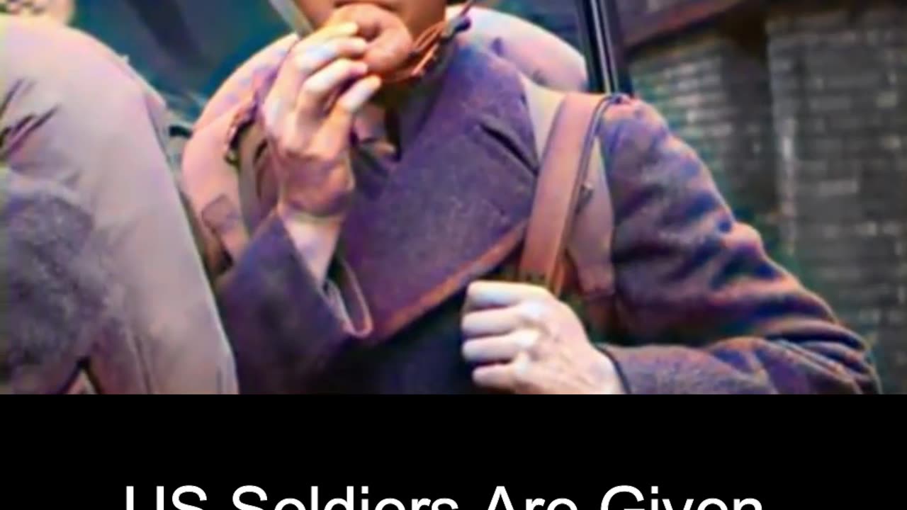 US Soldiers Are Given Donuts Before Leaving for England - Heartwarming COLOURIZED Footage 🍩🇺🇸🛫🎥