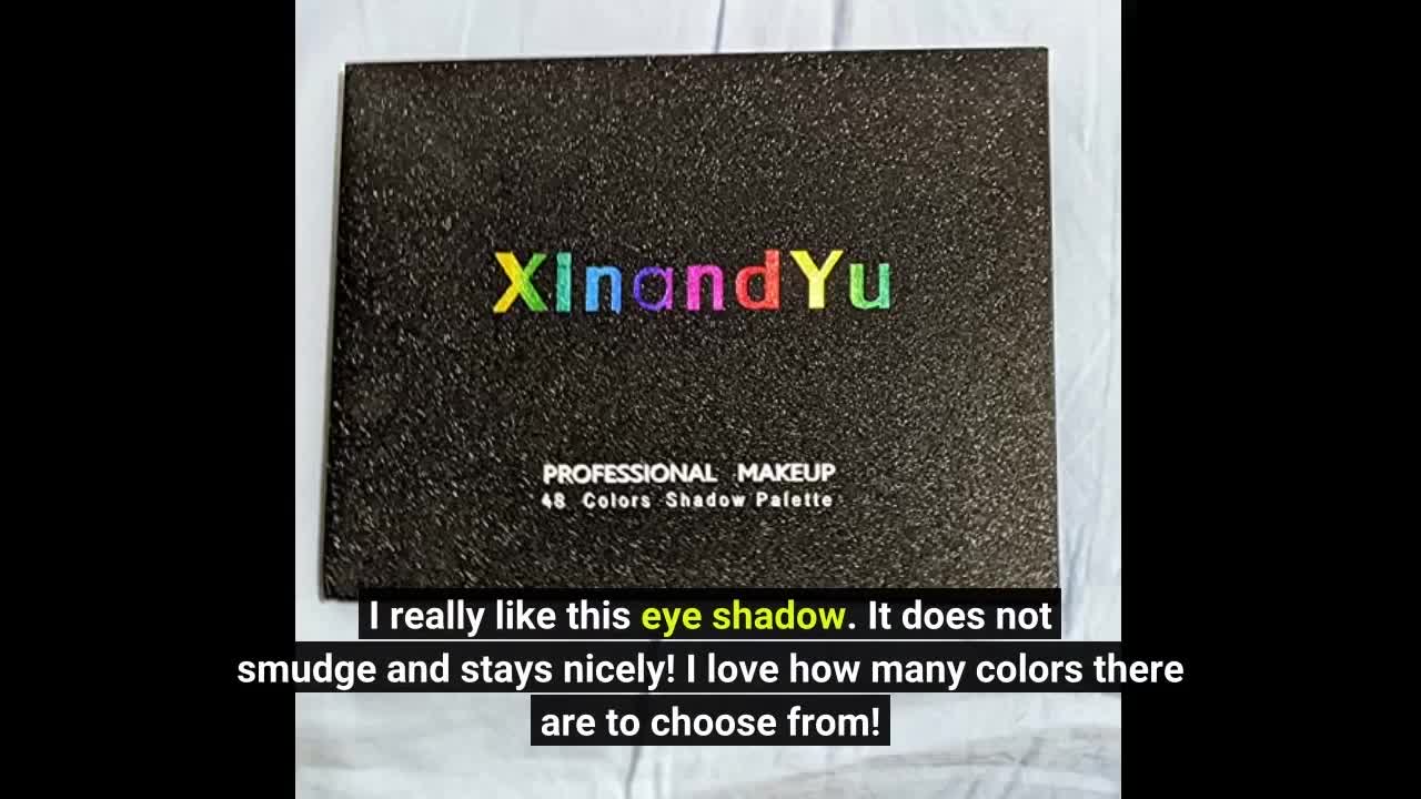 Xinandyu pro colorful eyeshadow makeup palette,48 colors lasting blendable eye shadows cosmetics