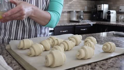 Baking Pastry Bread In Kitchen