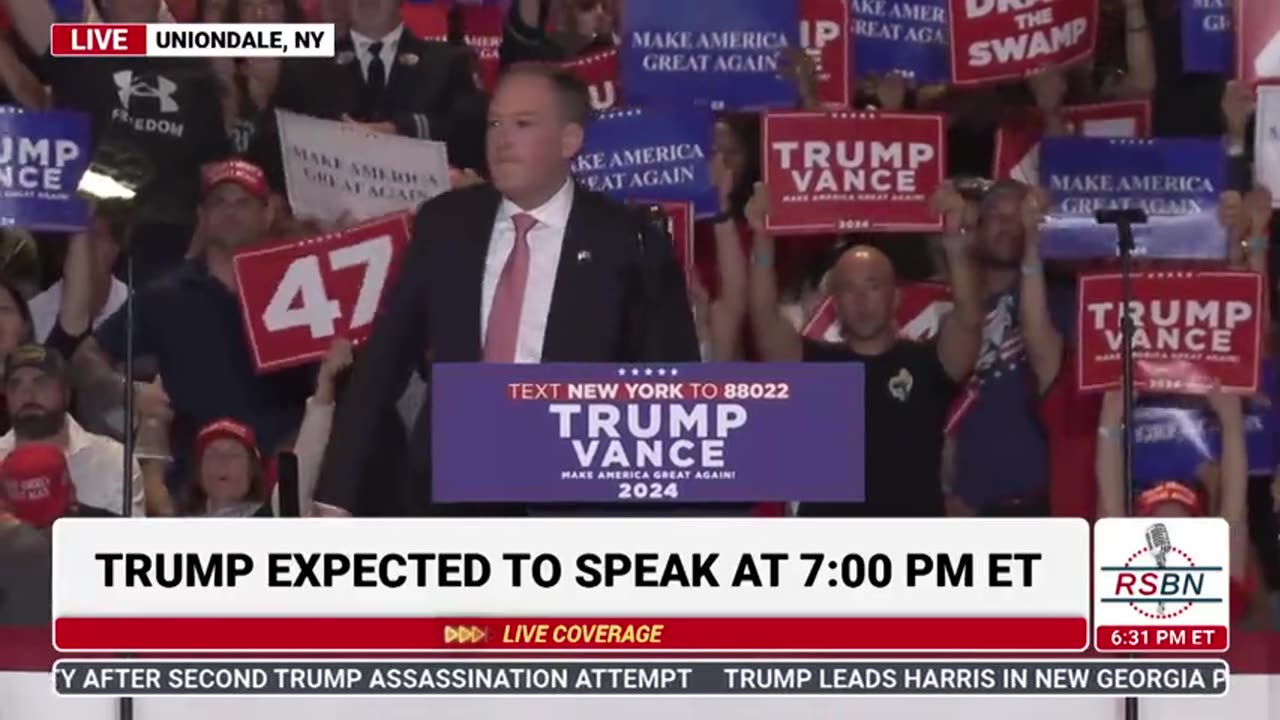 Lee Zeldin at Trump Rally in Uniondale, NY - 9/18/24