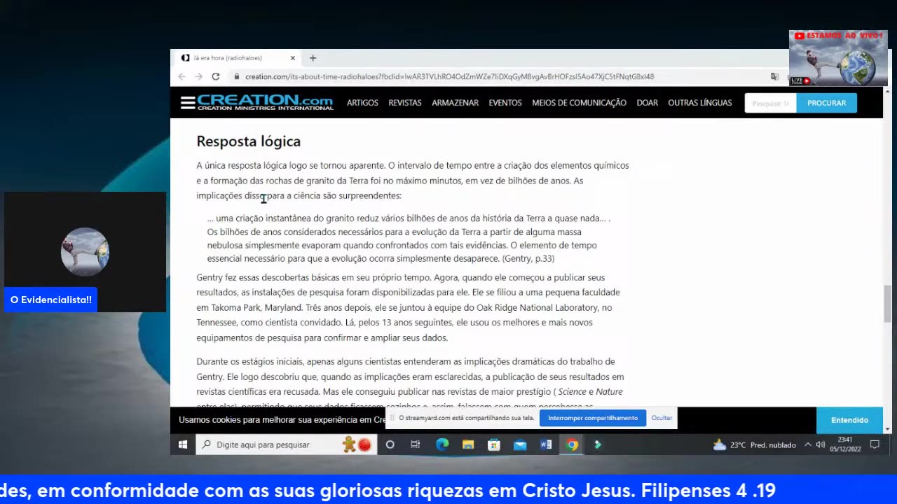 Canal Evidências - 0PT5DznaXZI - Deus deixou evidências da criação em pequenas auréolas nas rochas