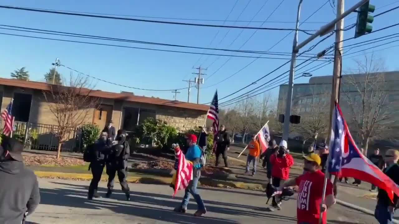 Patriots run Antifa out of Olympia, WA - Shots Fired by Antifa (2) 12/05/20