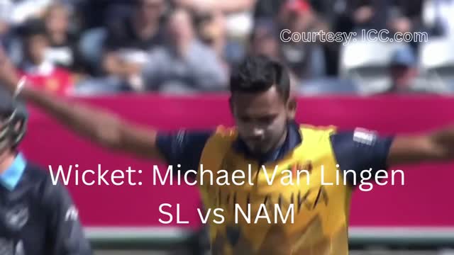 Wicket l Michael Van Lingen l Sri Lanka v Namibia l ICC T20WC 2022