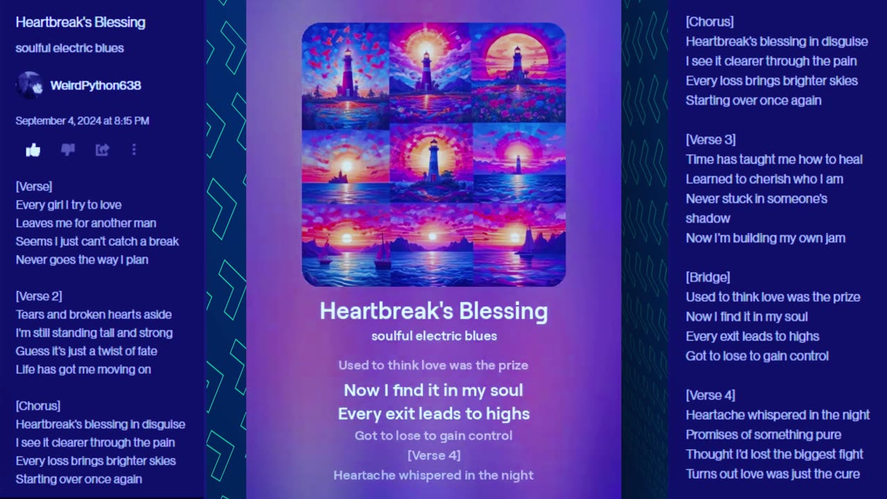 "HEARTBREAK'S BLESSING" Electric Blues Originals with Lyrics