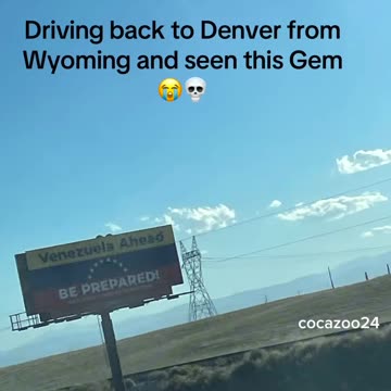 American captures footage of this billboard driving back to Denver, Colorado from Wyoming
