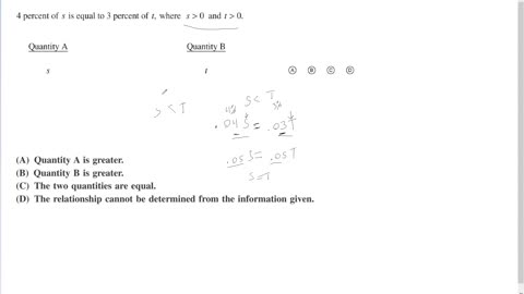 Equalities with percentages: Practice GRE with a Cambridge PhD.